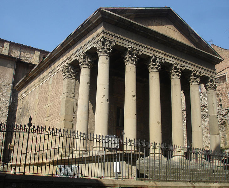 Ancient Roman Temple Barcelona Spain